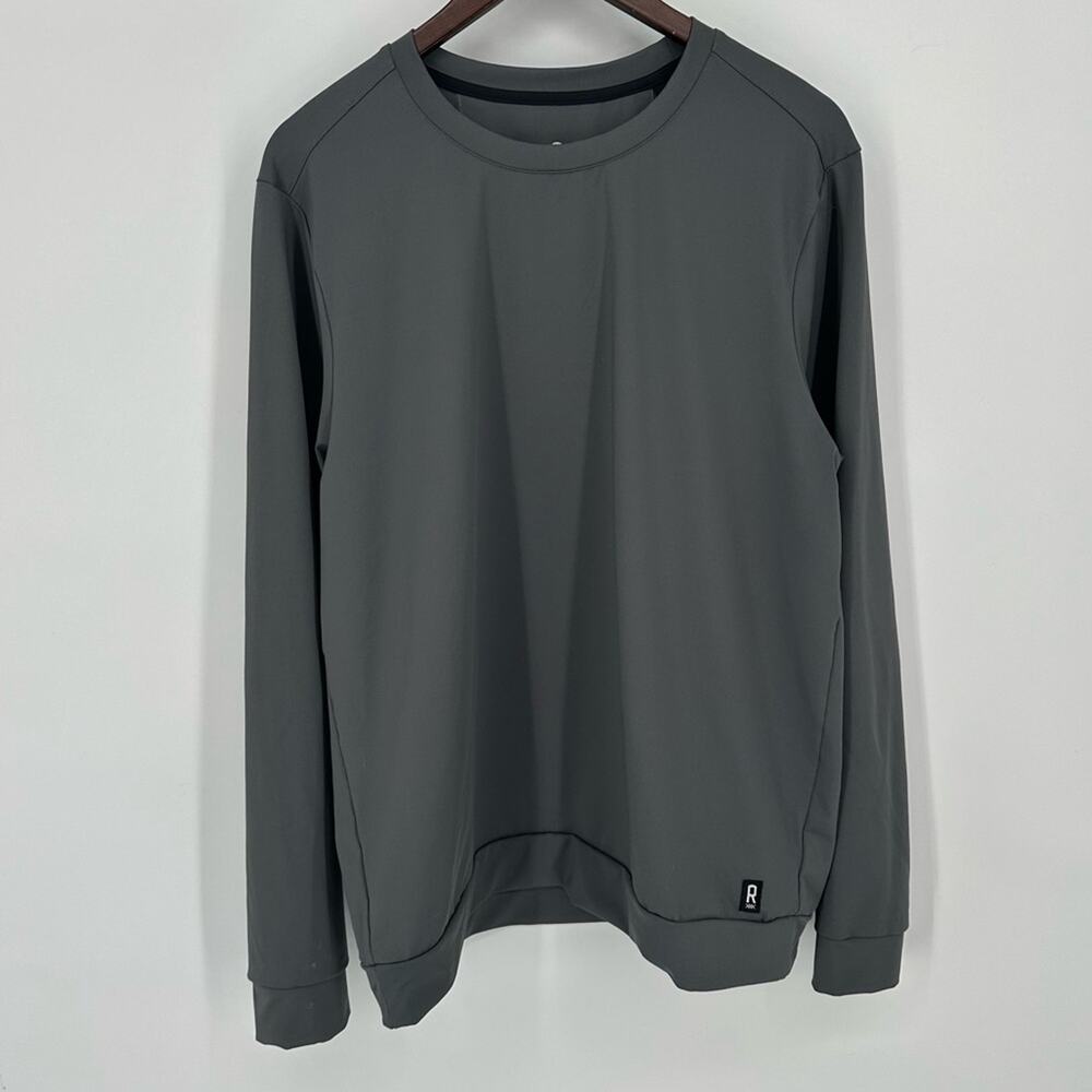 Rhone Men's Medium Essentials Perf Crew Neck Long Sleeve Shirt Gray Training
